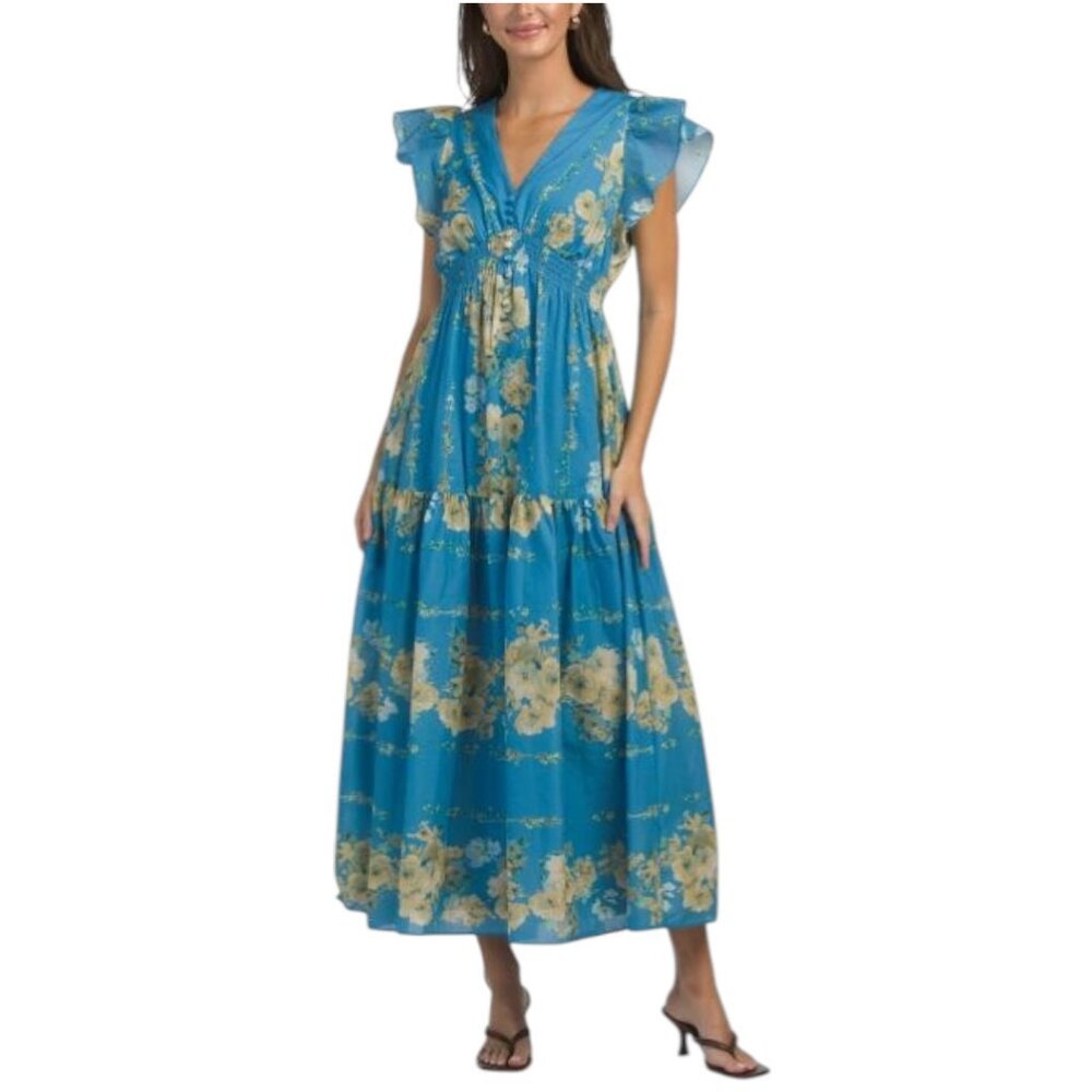 TAYLOR V-neck Floral Maxi Dress